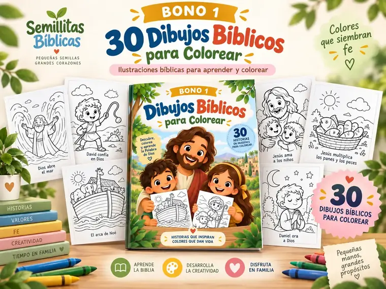 Bono 1: 30 Dibujos Bíblicos para Colorear